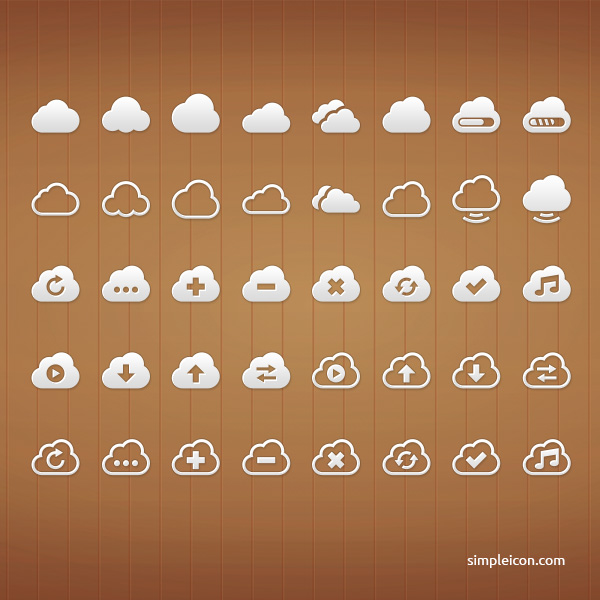 Set Of Cloud Icons
